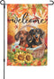 Welcome Fall Dachshund Dog Sunflower Garden Flag, 12x18 Inch Double Sided Vertical Decoration for Outside Holiday