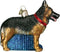 Old-World Christmas Glass Blown Ornament, Variety Animal Collection (German Shepherd, 12212) with S-Hook