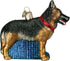 Old-World Christmas Glass Blown Ornament, Variety Animal Collection (German Shepherd, 12212) with S-Hook