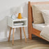 UWNS003W IBUYKE Nightstand, Mid-Century Modern Bedside Table with Solid Wood Legs, Minimalist and Practical End Side