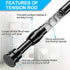 AIZESI Short Tension Curtain Rods, 3 Pcs Black, 28" to 38"