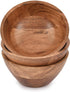 NIRMAN Bowl Set Acacia Wood for Kitchen Bowls for Entertaining Small Snack Bowls Set Kitchen Counter, Candy Bowl Bowls, Wooden Bowls for Décor (6" x 6" X 2.75"), (Set of 3) by NIRMAN