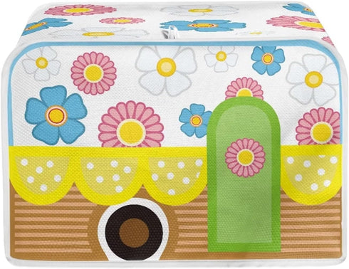 chaqlin Toaster Oven Cover - 4 Slice Kitchen Beauty Appliances Cover with Cute Stripe Flower Print