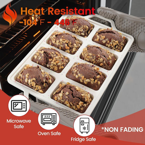 CAKETIME Mini Loaf Pans, Silicone Mini Bread Loaf Pans with Metal Reinforced Frame, 2 Pack for Baking, Confetti