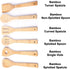 Huji Bamboo Wooden Spoons Set - Wooden Spatula Spoon for Cooking - Nonstick Kitchen Utensils
