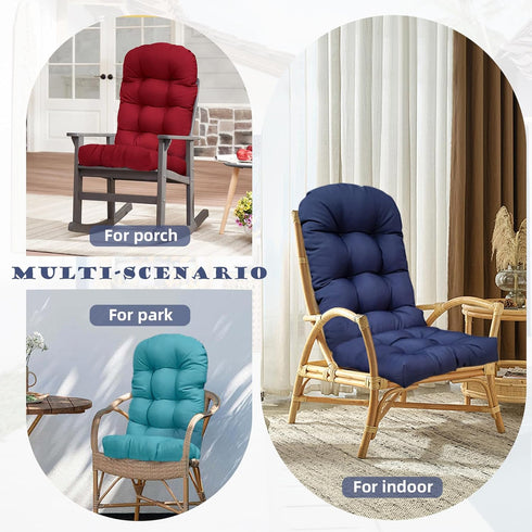44"*20"*4in Outdoor Adirondack Chair Cushion Waterproof High Back Patio Chair Cushions with Back Elastic Band Teal Blue
