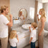 4 iHave Toothbrush Holders Wall Mounted with Toothpaste Dispenser & Cups - Premium White and Gold Design for Bathroom