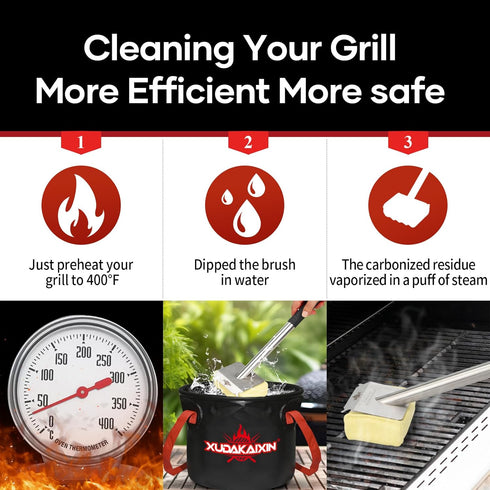 XUDAKAIXIN Grill Brush Bristle Free,(Only Replaceable Cleaning Head No Grill Brush)-Yellow