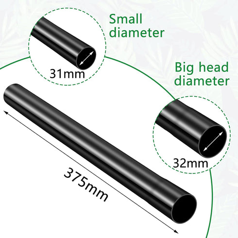 Honoson 1.25 Inch Vacuum Extension Wand, Black Vacuum Attachments Compatible with Shop Vac Accessories (2 Pieces)