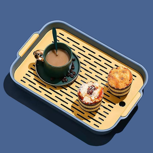 Eco-Friendly PP Dish Tray Drying Rack, Double-Layer Plastic Drainage Rack for Kitchen Countertops