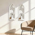 Set 2, Wood Wall Sconce Candle Holder of Rustic Wall-Mount Mirrored Candle Holders, Carved Wood Frame Farmhouse Hanging