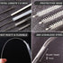 Bottle Cleaning Brush Set, 3pcs Long Handle Silicone Cleaner Brushes + Thermos Lid Cup Brush + Drinking Straw Brush