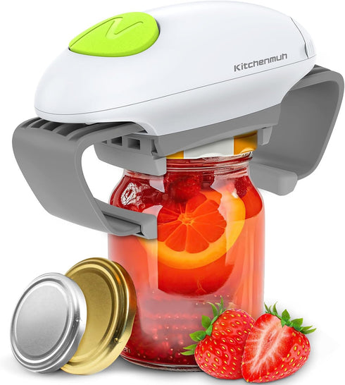 Higher Torque Electric Jar Opener for Seniors with Arthritis, Hands Free Battery Operated, White