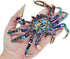 6" WitnyStore Small Long Blue Red Gold Dotted Crab Figurine - Miniature Hand Blown Painted Glass Crabs Crustacean