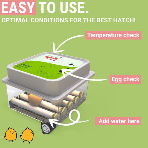 OBI-12 12 Egg Incubators for Hatching Eggs Incubator for Eggs with Automatic Egg Turner - Brooder for Chicken Eggs
