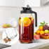NIJIALGEXPY 64oz 2 Glass Pitcher with Lid, Quart Mason Jar Pitchers with Lid and Spout, Wide Mouth Breast Milk Pitcher