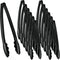 Plasticpro 12'' Serving Tongs, Heavy Duty Reusable Black Tongs for Kitchen and BBQ, Pack of 12 for Parties, Catering,