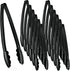 Plasticpro 12'' Serving Tongs, Heavy Duty Reusable Black Tongs for Kitchen and BBQ, Pack of 12 for Parties, Catering,