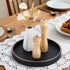 KINGFOM Round Decorative Tray for Coffee Table, PU Leather Valet Nightstand Desk Organizer for Men Women, Golden Trim