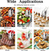 Silver 2 Pieces Buffet Salad Tongs, Stainless Steel Food Scissor Tongs, Catering Utensil for Cooking, Serving, Barbecue