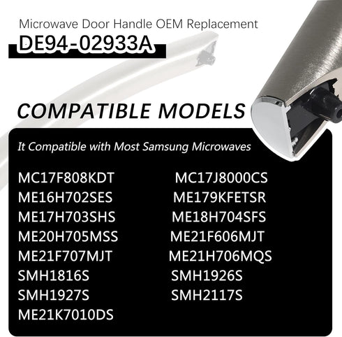 DE94-02933A Microwave Door Handle, Compatible with Samsung Microwaves, Replaces AP5622966, Kitchen Appliance Parts