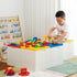 SHIMOYAMA Folding Storage Box for Duplo Blocks, 26 Qt. Foldable Toy Container, Blue with Building Lid