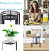 HENABLE 5 Packs Metal Plant Stand Indoor, Outdoor Black Plant Stand for Multiple Plant, Rustproof Iron Round Heavy Duty