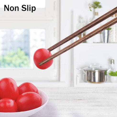 GLAMFIELDS 12 Inches Long Wenge Wood Chopsticks, Reusable Chinese Style Kitchen Chop Sticks, 2 Pairs