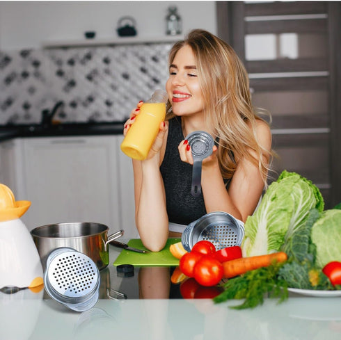 2 PCS Tuna Strainer for Can - Small Colander with Handle Stainless Steel Tuna Can Strainer Press for Kitchen