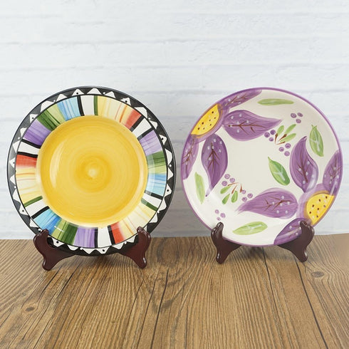 Artliving 6 Inch Wood-Like Easels Plate Stand Holder, Set of 2