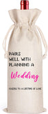 LANBAIHE Linen Wedding Wine Gift Bag - Reusable Gift for Bride and Groom, Perfect for Wedding Couples