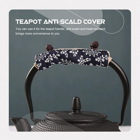 Veemoon Vintage Teapot Handle Gloves, Anti-Scald Cloth Kettle Cover, Protective Cookware Grip Pads, Kitchen Gadget