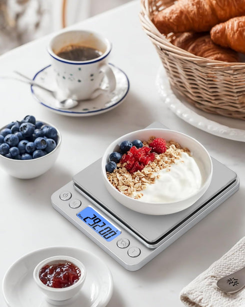 NEXT-SHINE Digital Pocket Scale, Portable Mini Size 500g x 0.01g, Stainless Steel Platform