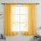HUTO Gold Yellow Sheer Curtains, 45 Inch Length for Small Windows, 2 Panels, 52 by 45 Inches Long
