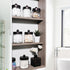 Farmhouse Decor Apothecary Jar Set, Mason Jar Bathroom Storage Organizer for Cotton Swabs, Floss Picks (4 Pack, Bronze)
