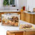 RISICULIS Countertop, Large Bread Box for Kitchen Bread Storage Container, and Utensil Organizer with Bamboo Cutting