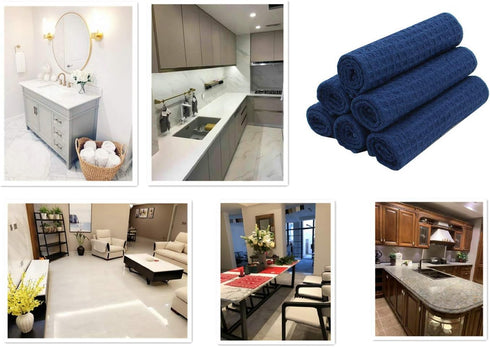 Microfiber Kitchen Cleaning Cloth, Thick Dish Rags Waffle Weave Washcloths, Ultra Absorbent Odor Free 12inch X 12inch