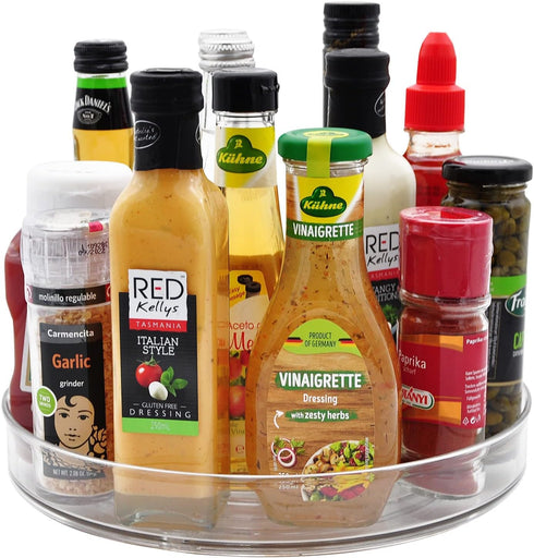 Large Lazy Susan Rotating Turntable Organizer - 11 Inch Clear for Kitchen, Pantry, Cabinet, Dining