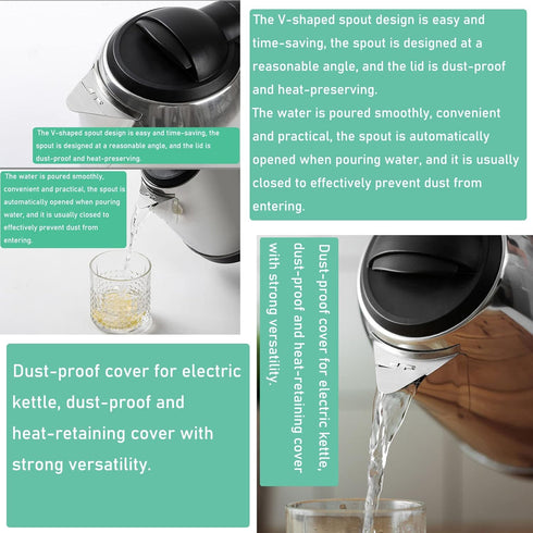 2 Pack Electric Kettle Spout Cover: Dust-Proof Cap, 5.8x2.9cm Triangle Flat Mouth Tip Protector for Tea Kettle