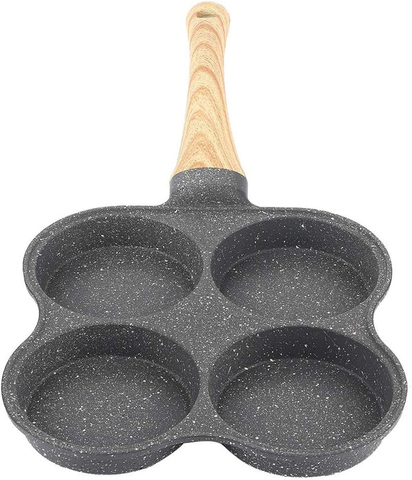 Egg Frying Pan, 4 Hole Non-Stick Omelet Pan, Easy Clean Aluminium Alloy Cooker for Breakfast