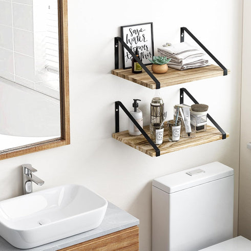 16.5 12 0.6in Fixwal X X Floating Shelves, Rustic Wood Large Wall Mounted Shelves for Decor Storage for Bedroom, Living
