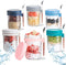 Ipukr Overnight Oats Containers with Lids & Spoons, 16 oz Reusable On-the-Go Cereal