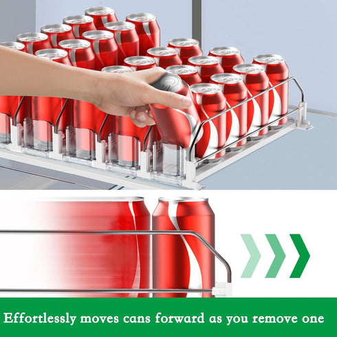 SZNLZQ Glide,12oz 16oz 20oz-Soda 15 Drink Organizer for Fridge-White Automatic Pusher Dispenser for Fridge-Holds up