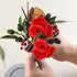 Kesoto 50pcs Artificial Red Roses Buds - 1.6" Small Silk Fake Flower Heads for Decoration, Crafts, Wedding