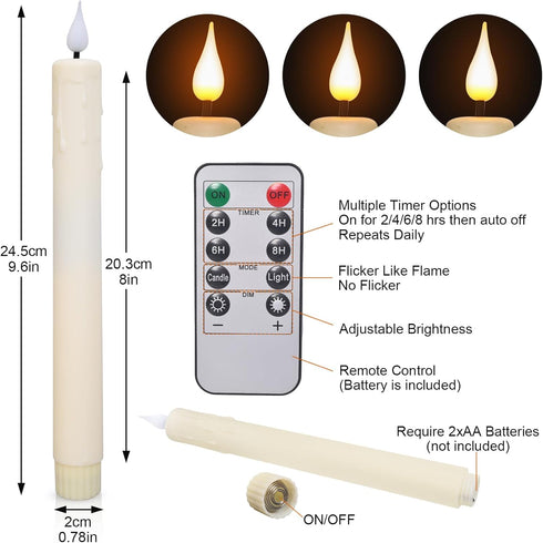 CMTDRE Set 2 Wall Candle Holder of with Flameless Candles Battery Operated and Remote Control, Home Decor Wall Sconces