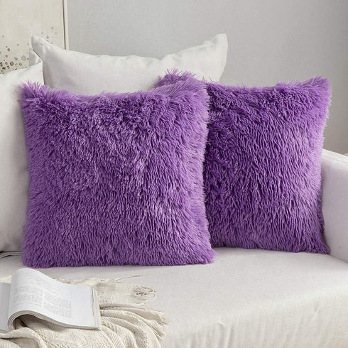 MIULEE 18 x 18 Inch Pack of 2 Luxury Faux Fur Throw Pillow Cover, Plush Cushion Cover Shell for Sofa, Bedroom, Car,