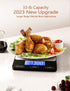 Food Scale - 33lb Digital Kitchen Scale for Food, Ounces, Grams, Rechargeable 304 Stainless Steel, Black