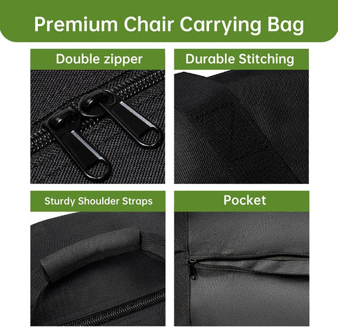 QYILUARE Chair-43 9.8" 29.5" Heavy Duty Folding Chair Storage Bag | Upgrade Large Water-Resistant Carry Bag