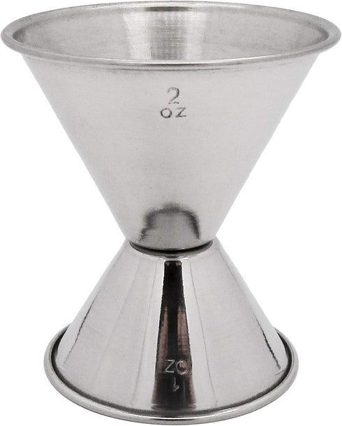 Hudson & Lane Stainless Steel Cocktail Barware Double Measuring Jigger, 1 oz x 2 oz