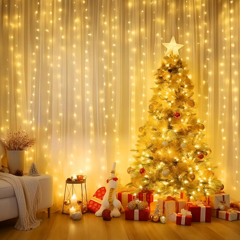 300 Dimmable 8 2 Pack Minetom Curtain Lights, LED Fairy Lights with Remote and Timer, Modes, USB Powered String Lights